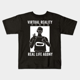 Virtual reality VR gamer enthusiast Kids T-Shirt